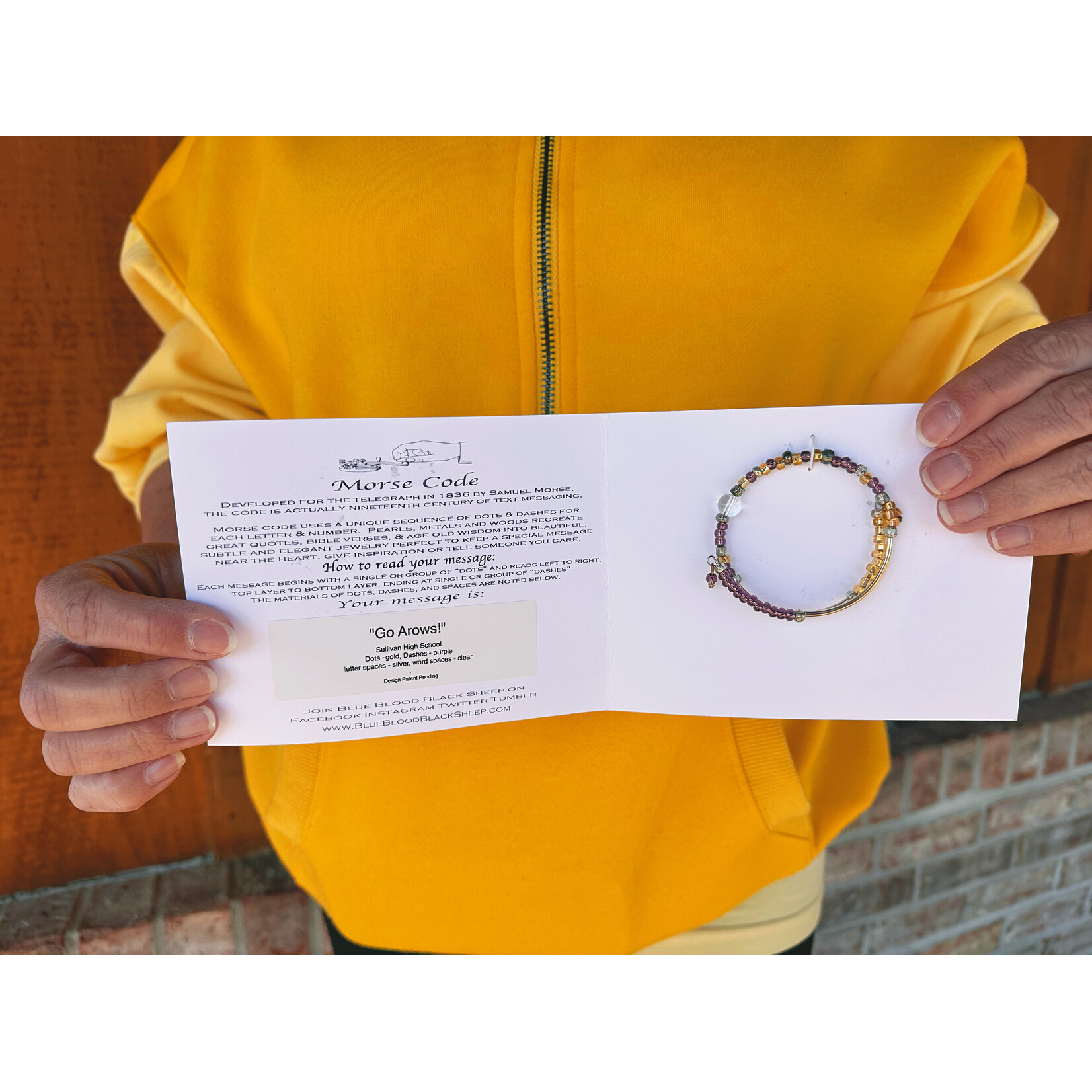 Go Arrows Morse Code Bracelet