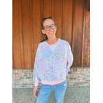 Haptics Haptics Floral Patchwork Oversized Top Blush Pink