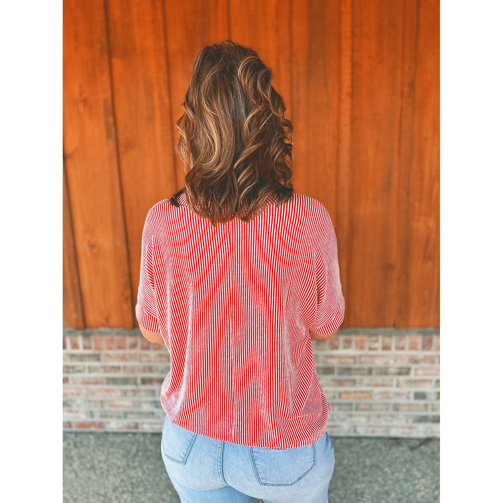 Zenana Zenana Corded Rib Short Sleeve Top Ruby