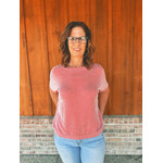 Zenana Zenana Corded Rib Short Sleeve Top Ruby