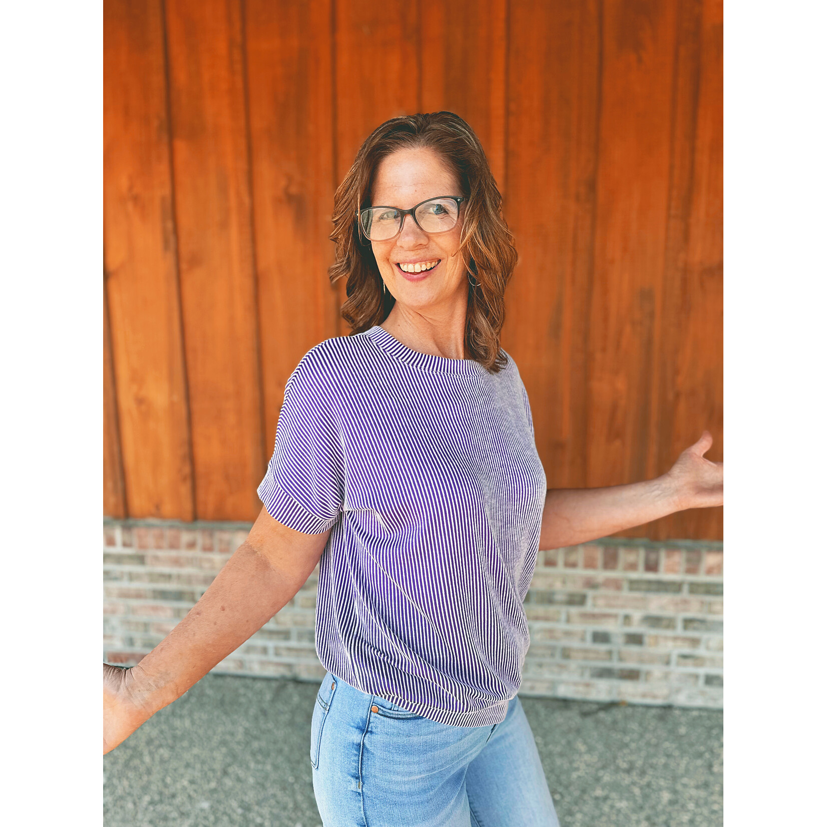 Zenana Zenana Corded Rib Short Sleeve Top Violet