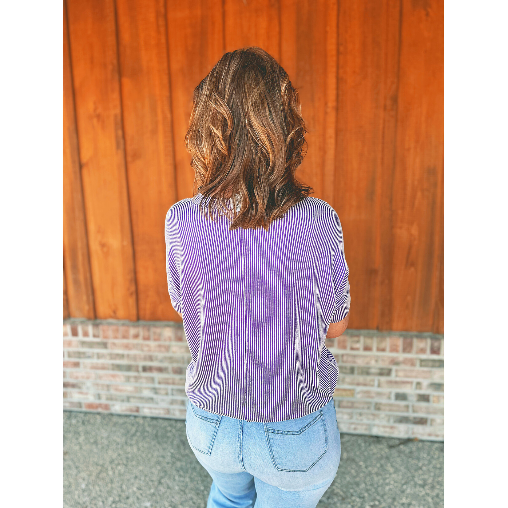 Zenana Zenana Corded Rib Short Sleeve Top Violet