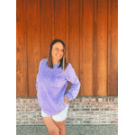 Zenana Zenana Halo Washed French Terry Exposed Seam Sweatshirt Violet