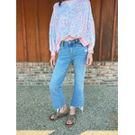 Zenana Zenana Medium Wash Kick Crop Flare Denim Pants 1646MM