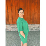 Zenana Zenana Raised Rib Short Sleeve Tee & Short Set Forest