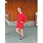 Zenana Zenana Ribbed Hacci V-Neck Long Sleeve Tee & Shorts Set Dark Red