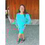 Zenana Zenana Ribbed Hacci V-Neck Long Sleeve Tee & Shorts Set Light Teal