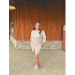 Zenana Zenana Ribbed Hacci V-Neck Long Sleeve Tee & Shorts Set Heather Mocha