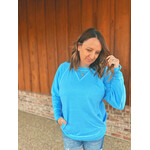 Zenana Zenana Pigment Dyed French Terry Pullover with Pockets Deep Sky
