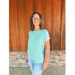 Zenana Zenana Soft Melange Hacci Short Sleeve Top Kelly Green