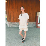 Zenana Zenana Ribbed Short Sleeve Tee & Shorts Set Sand Beige