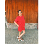 Zenana Zenana Ribbed Short Sleeve Tee & Shorts Set Ruby 8544