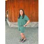 Zenana Zenana Ribbed Short Sleeve Tee & Shorts Set Hunter Green