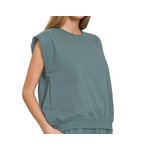 Zenana Zenana French Terry Sleeveless Top Ash Jade