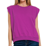Zenana Zenana French Terry Sleeveless Top Light Plum
