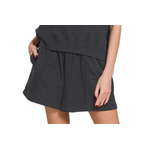 Zenana Zenana French Terry Elastic Waist Shorts Black 5335
