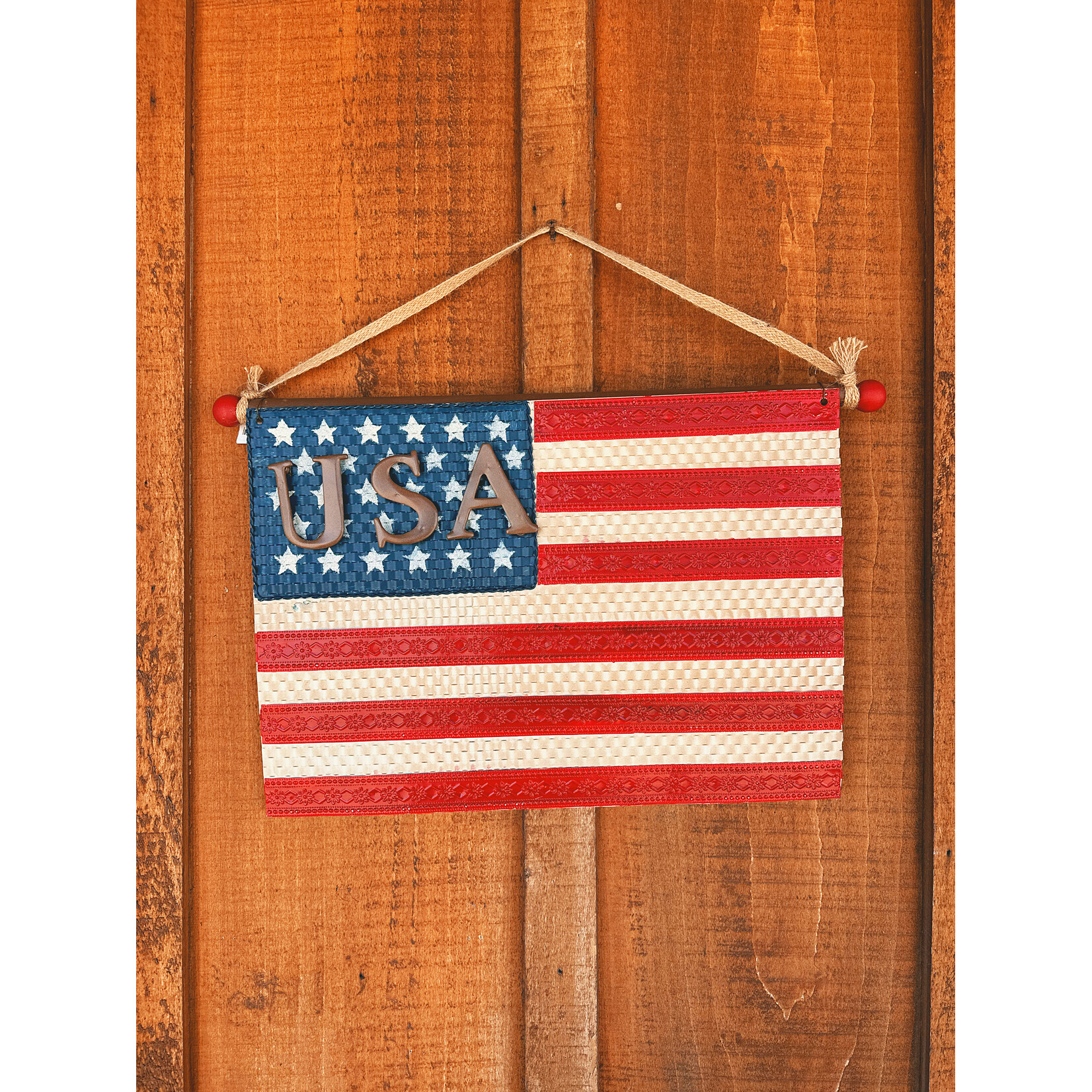 Gerson Metal Hanging USA Flag Decor