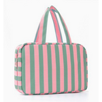 Josslyn Josslyn Striped Hanging Toiletry & Makeup Bag Pink Green