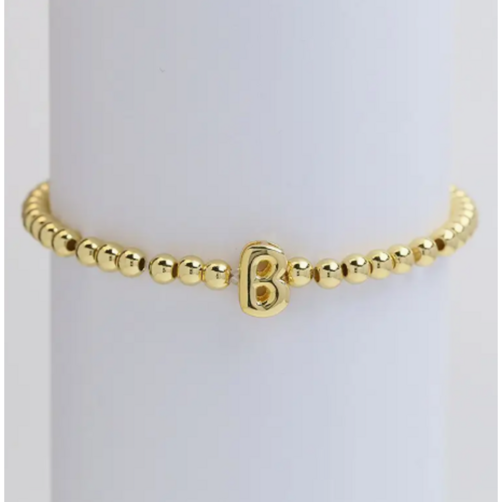 Josslyn Josslyn Gold Initial Monogram Bubble Beaded Bracelet B