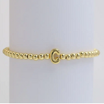 Josslyn Josslyn Gold Initial Monogram Bubble Beaded Bracelet C