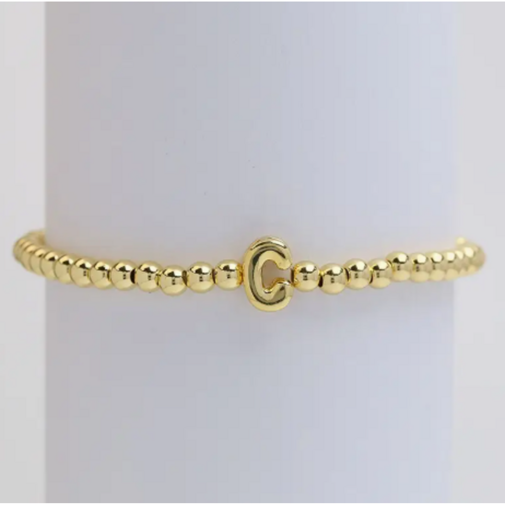 Josslyn Josslyn Gold Initial Monogram Bubble Beaded Bracelet C