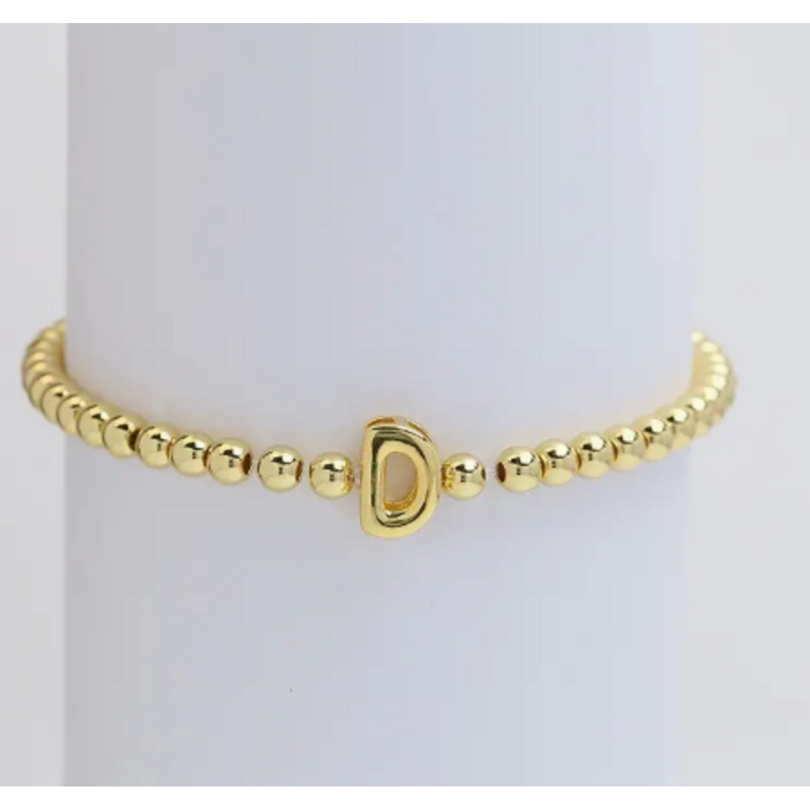 Josslyn Josslyn Gold Initial Monogram Bubble Beaded Bracelet D
