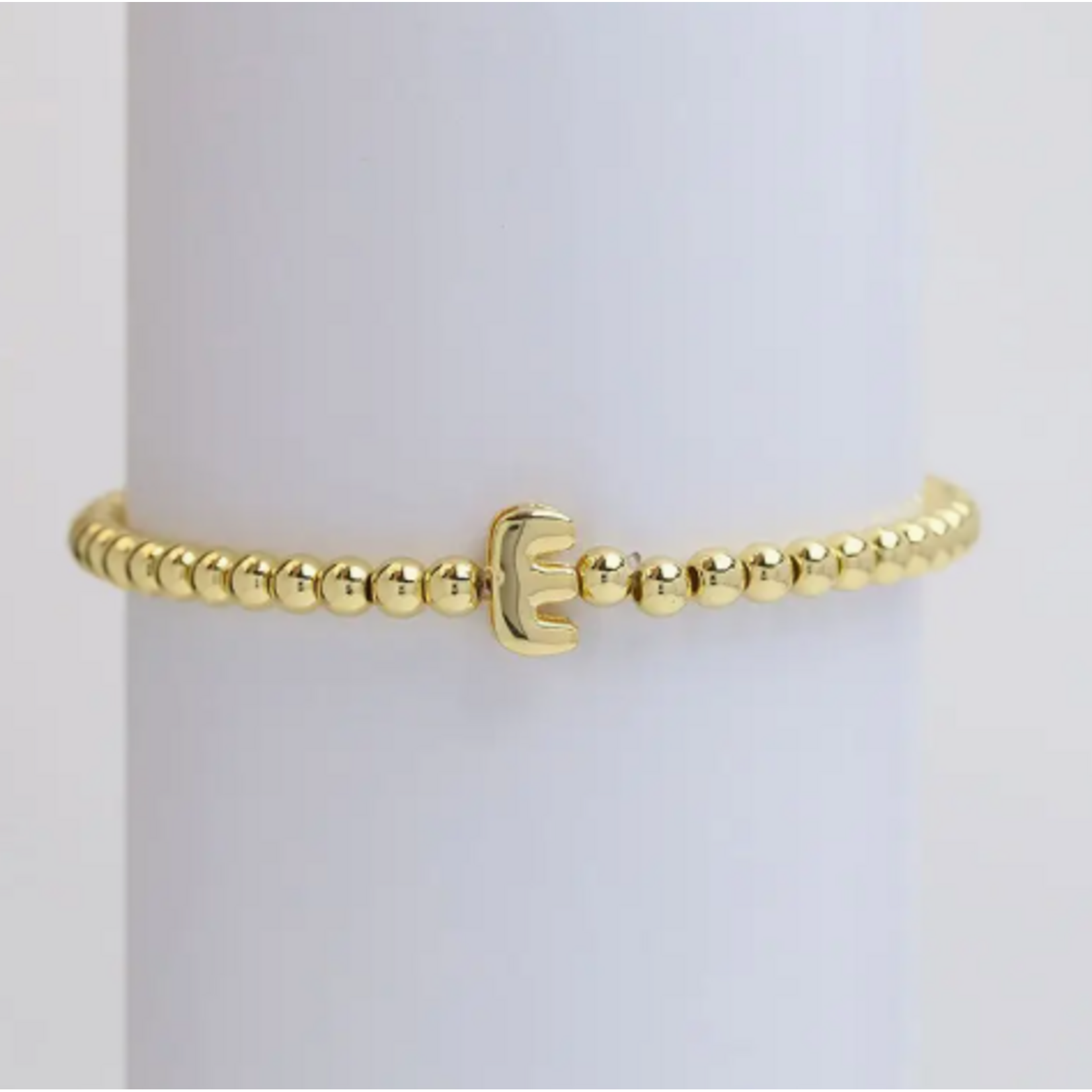 Josslyn Josslyn Gold Initial Monogram Bubble Beaded Bracelet E
