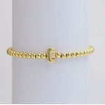 Josslyn Josslyn Gold Initial Monogram Bubble Beaded Bracelet F