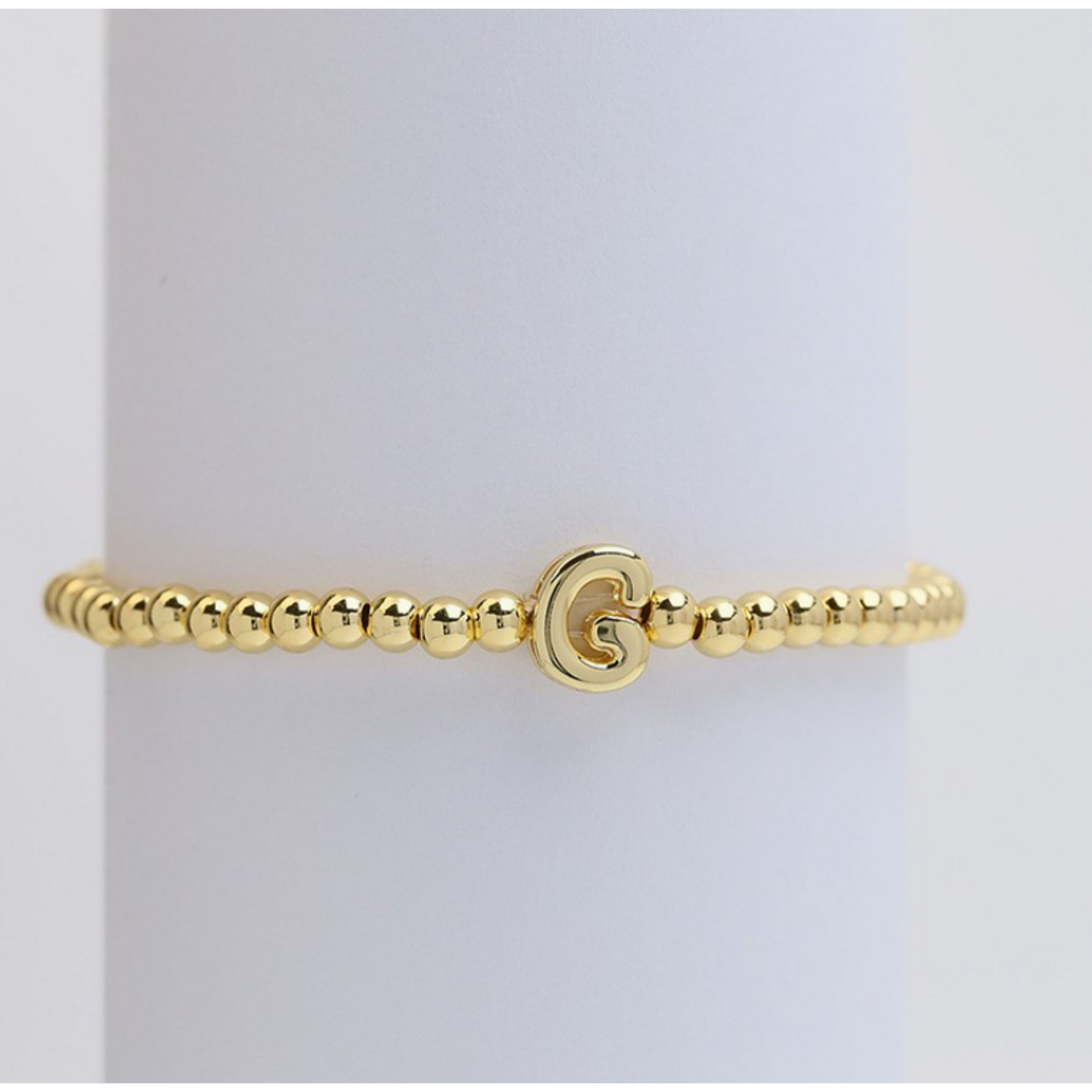 Josslyn Josslyn Gold Initial Monogram Bubble Beaded Bracelet G