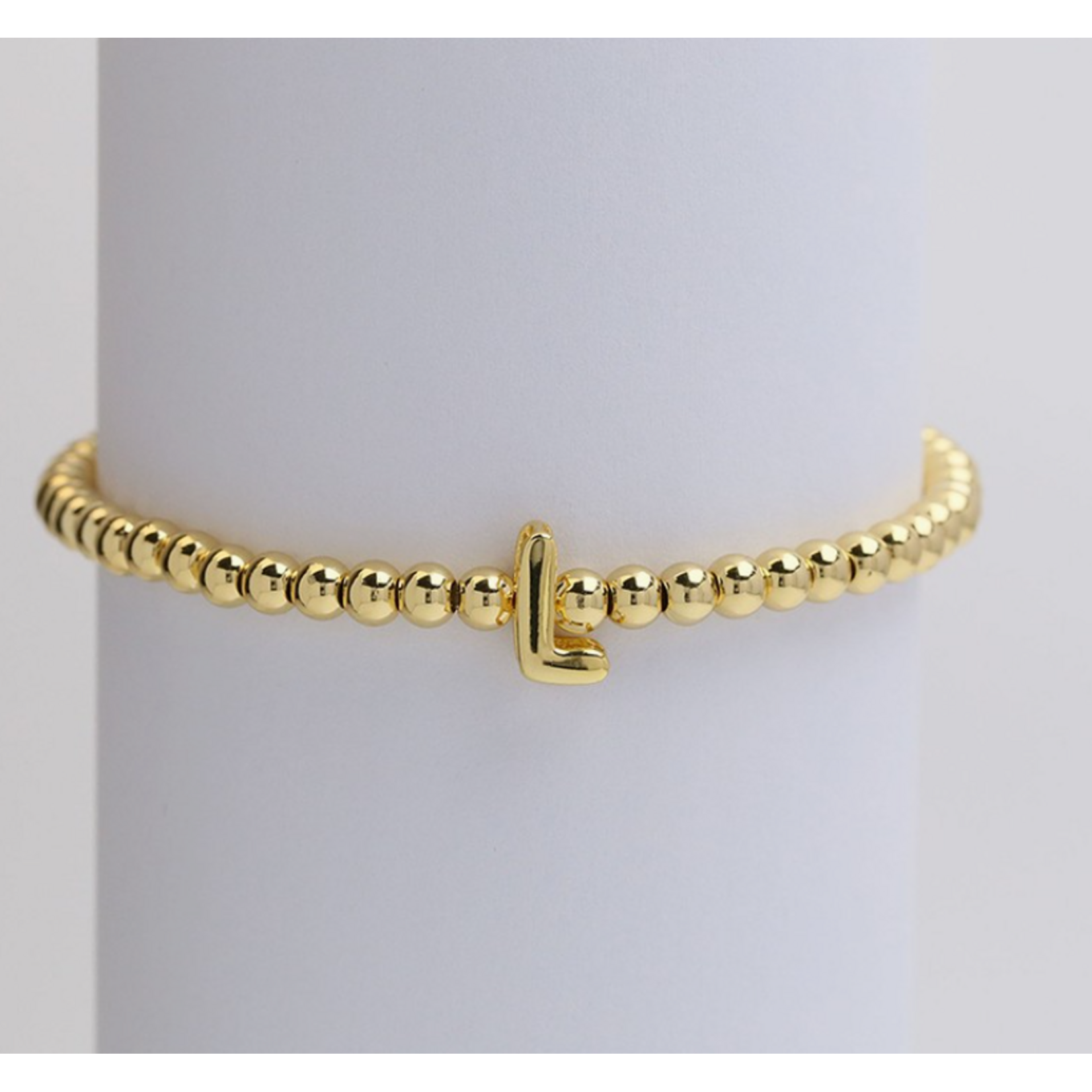 Josslyn Josslyn Gold Initial Monogram Bubble Beaded Bracelet L