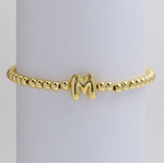 Josslyn Josslyn Gold Initial Monogram Bubble Beaded Bracelet M