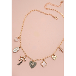 Josslyn Josslyn Charm Necklace Clover Cross Heart Gold