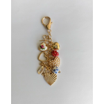Josslyn Josslyn Porcelain Bows Hearts Pearl Bag Charm Gold
