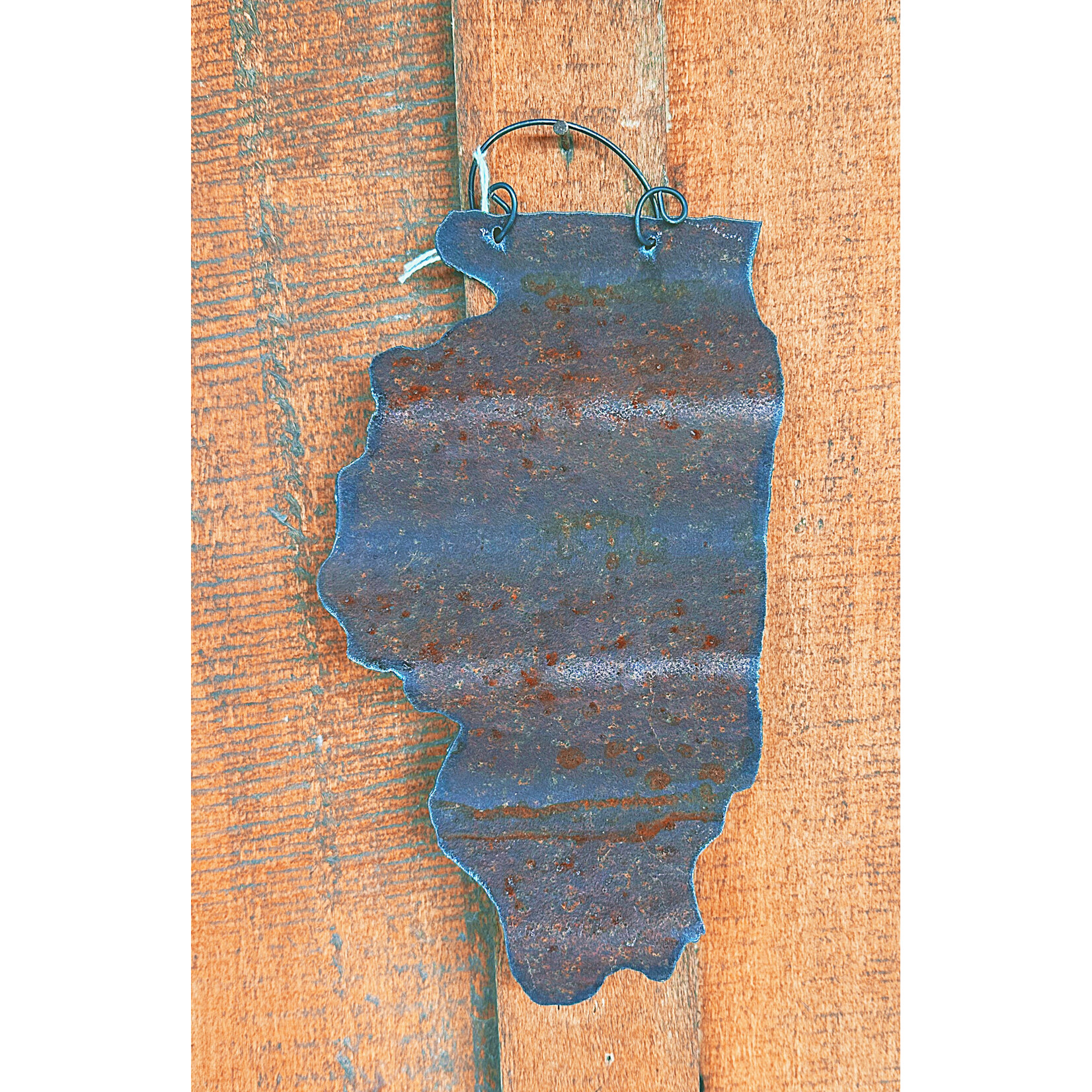 AGP Corrugated Metal State Decor Illinois Small