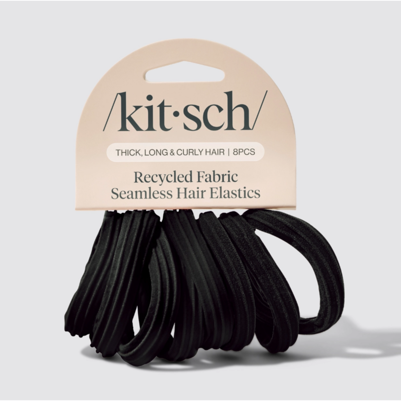 Kitsch Kitsch Seamless Elastic Hair Ties 8pc Set Black