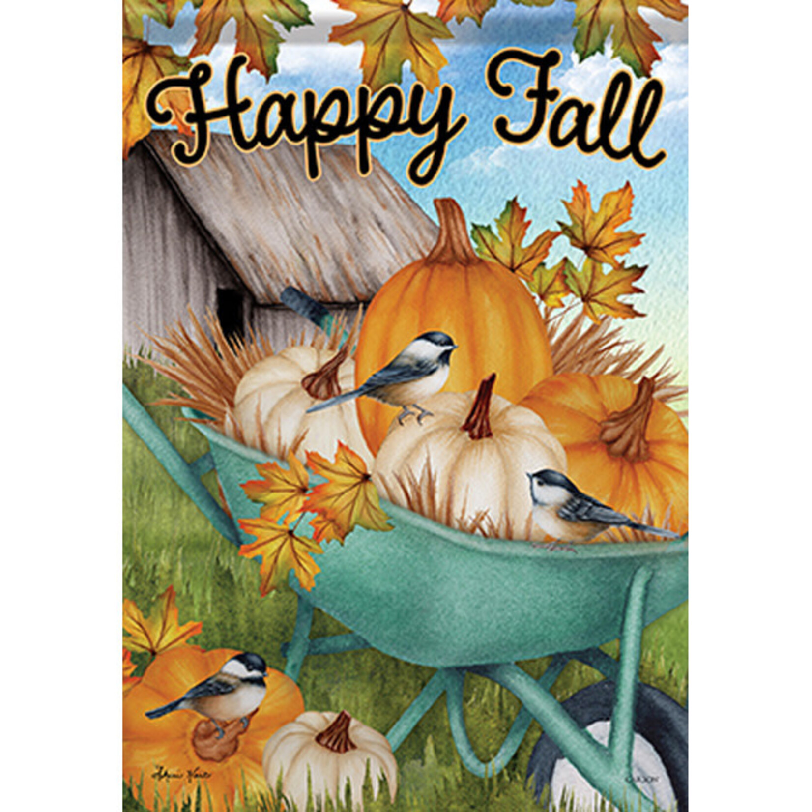 Carson Fall Wheelbarrow Garden Flag