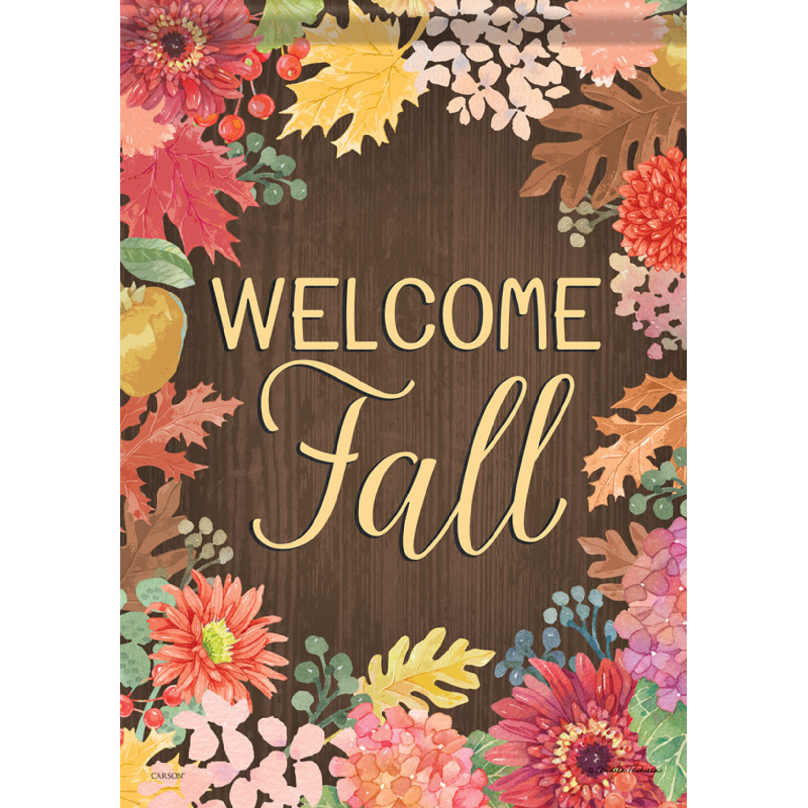 Carson Velvet Blooms Garden Flag (Welcome Fall)