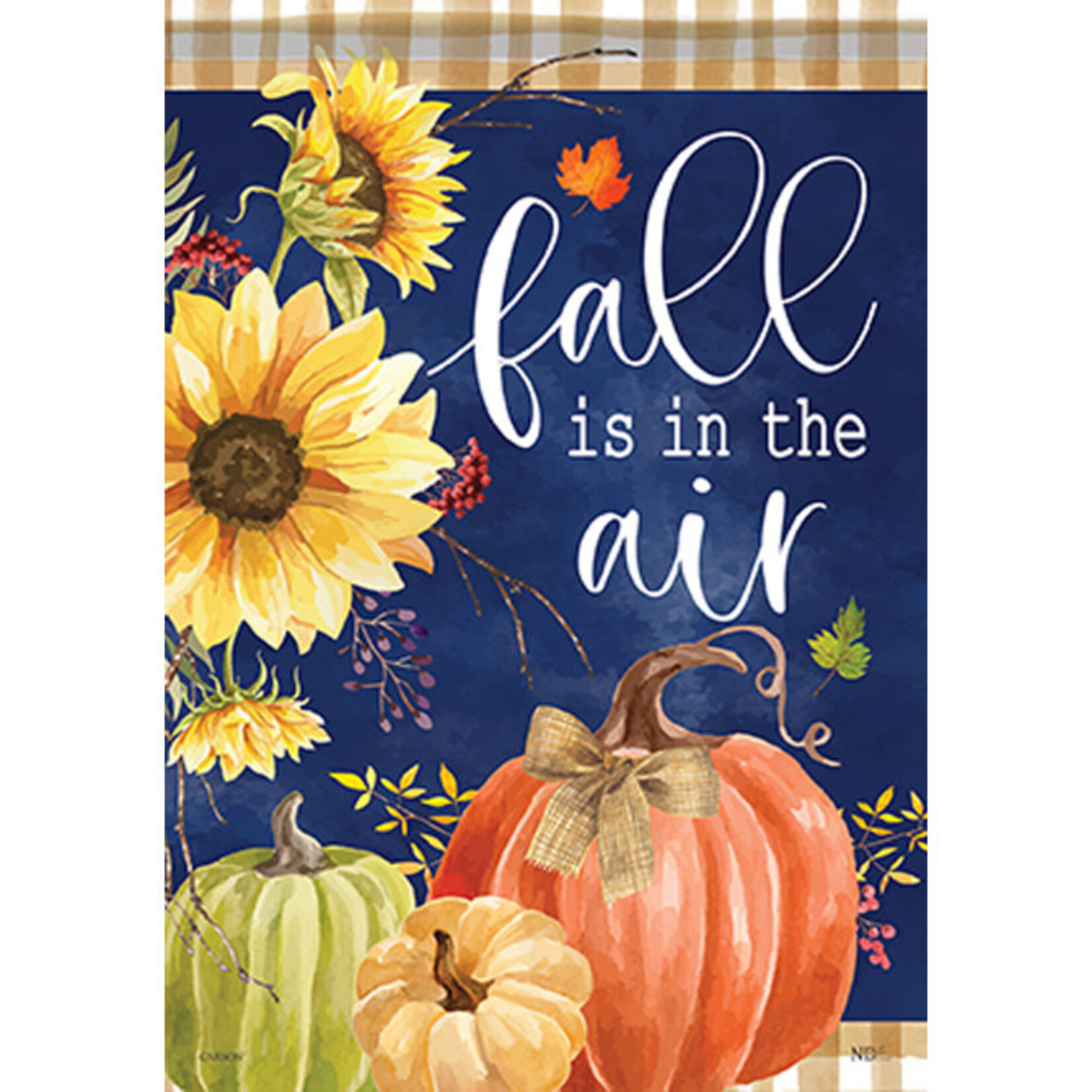 Carson Navy Fall Garden Flag (Fall is in the Air)