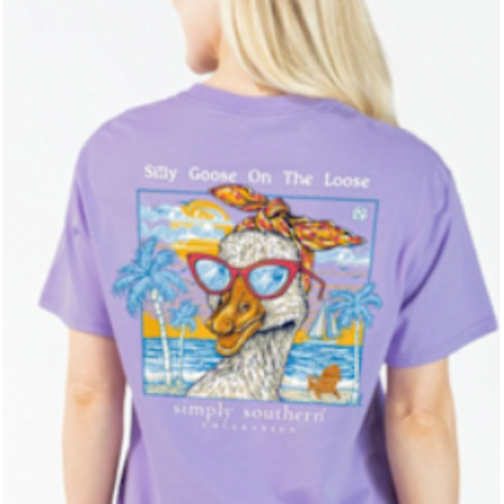 Simply Southern Simply Southern Short Sleeve Tee Goose Grape