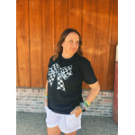 Rebel Rose Rebel Rose Checkered Coquette Bow Graphic Tee Black