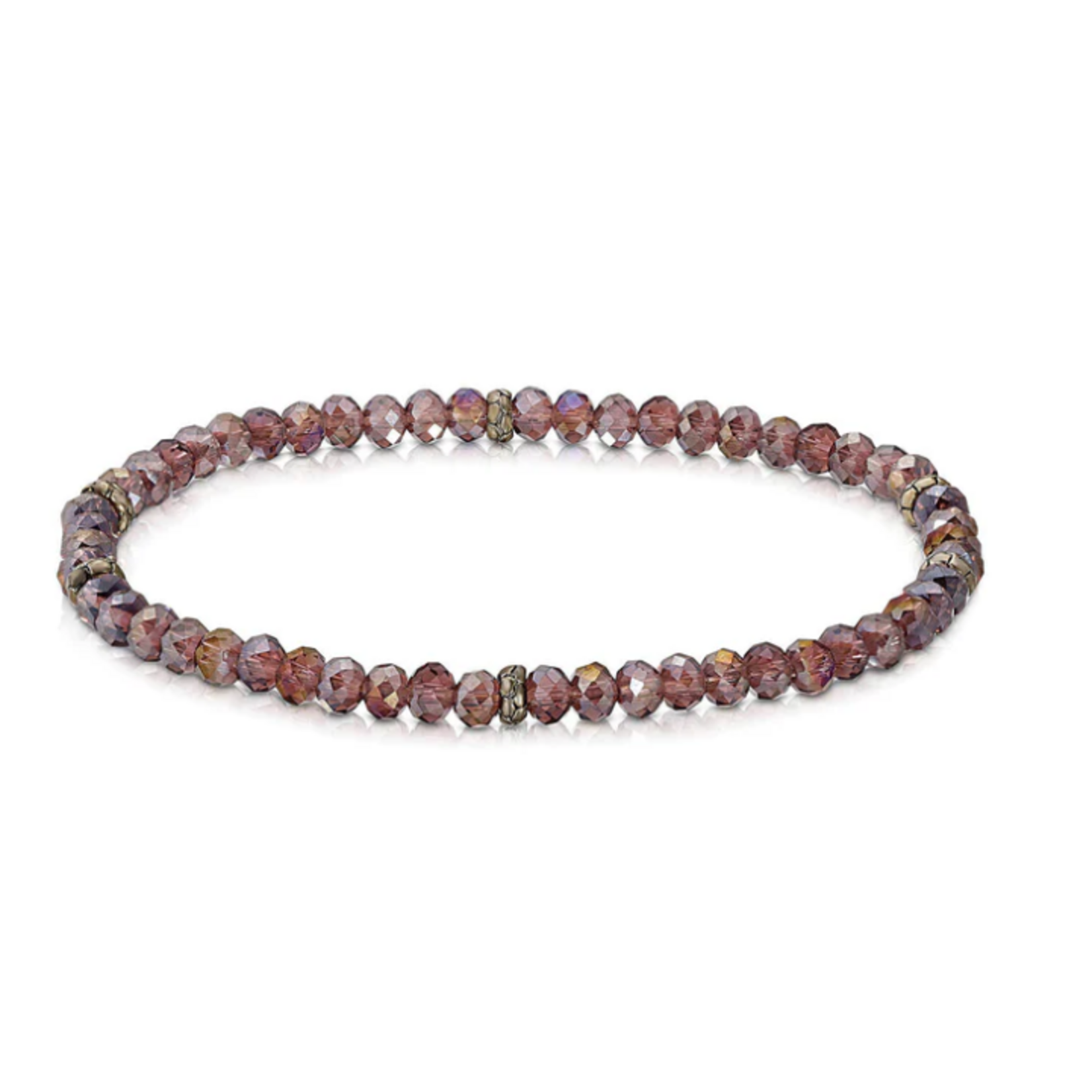 My Fun Colors My Fun Colors Mini Crystal Bracelet Plum Silver Accent