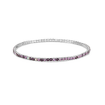 My Fun Colors My Fun Colors Petite Crystal Tennis Bracelet Purple Mix/ Silver