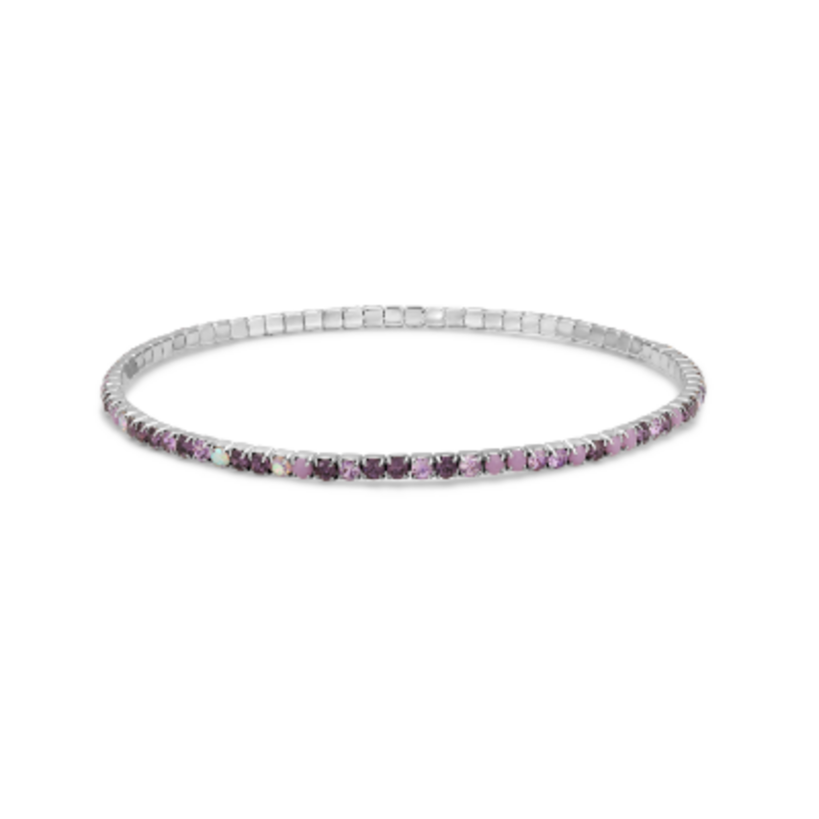 My Fun Colors My Fun Colors Petite Crystal Tennis Bracelet Purple Mix/ Silver