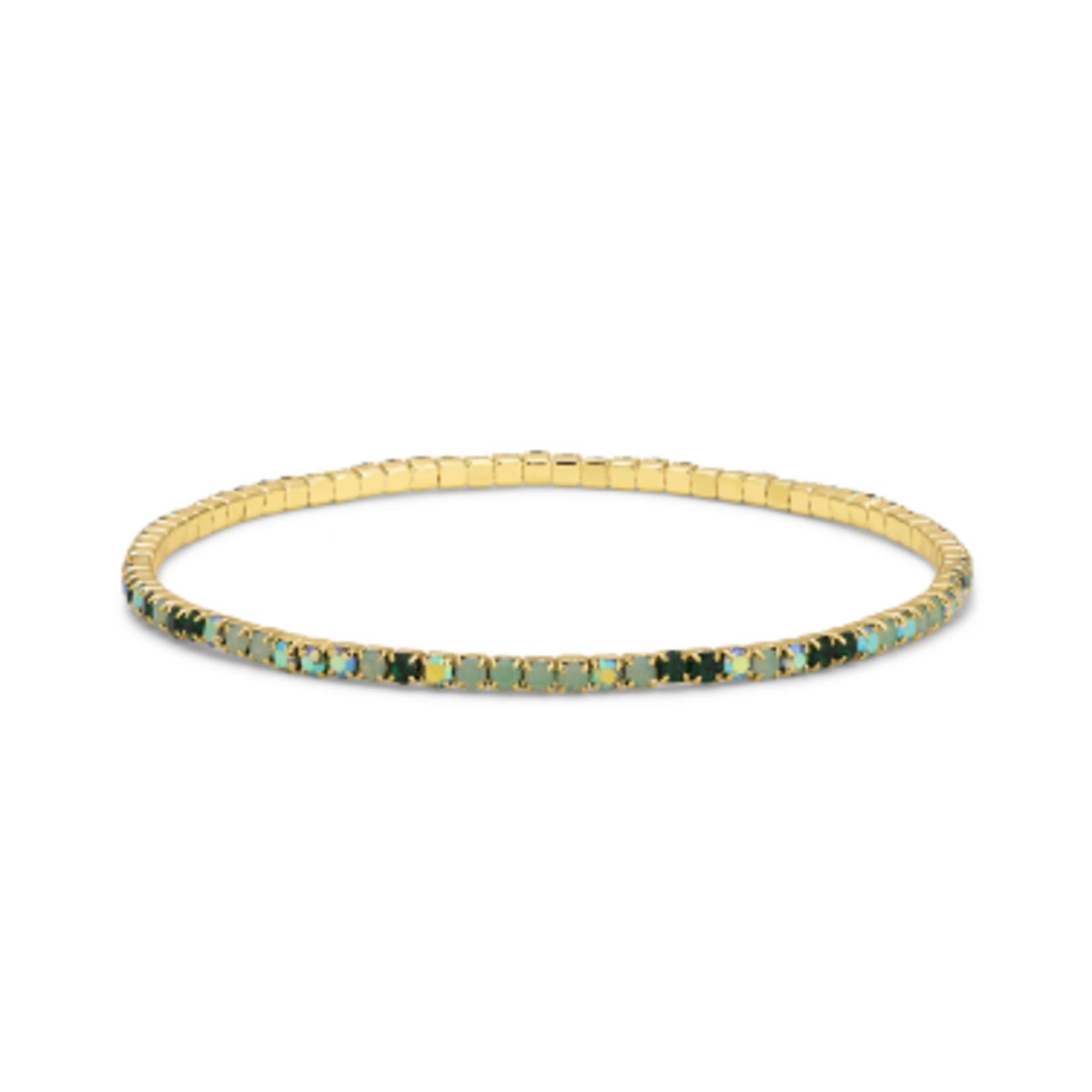 My Fun Colors My Fun Colors Petite Crystal Tennis Bracelet Emerald Mix/Gold