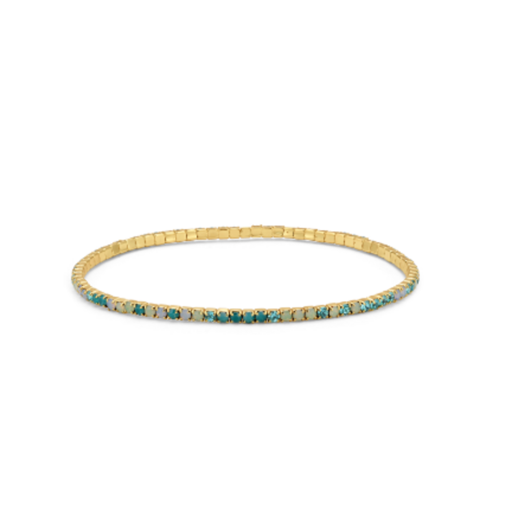 My Fun Colors My Fun Colors Petite Crystal Tennis Bracelet Aquamarine Mix/Gold
