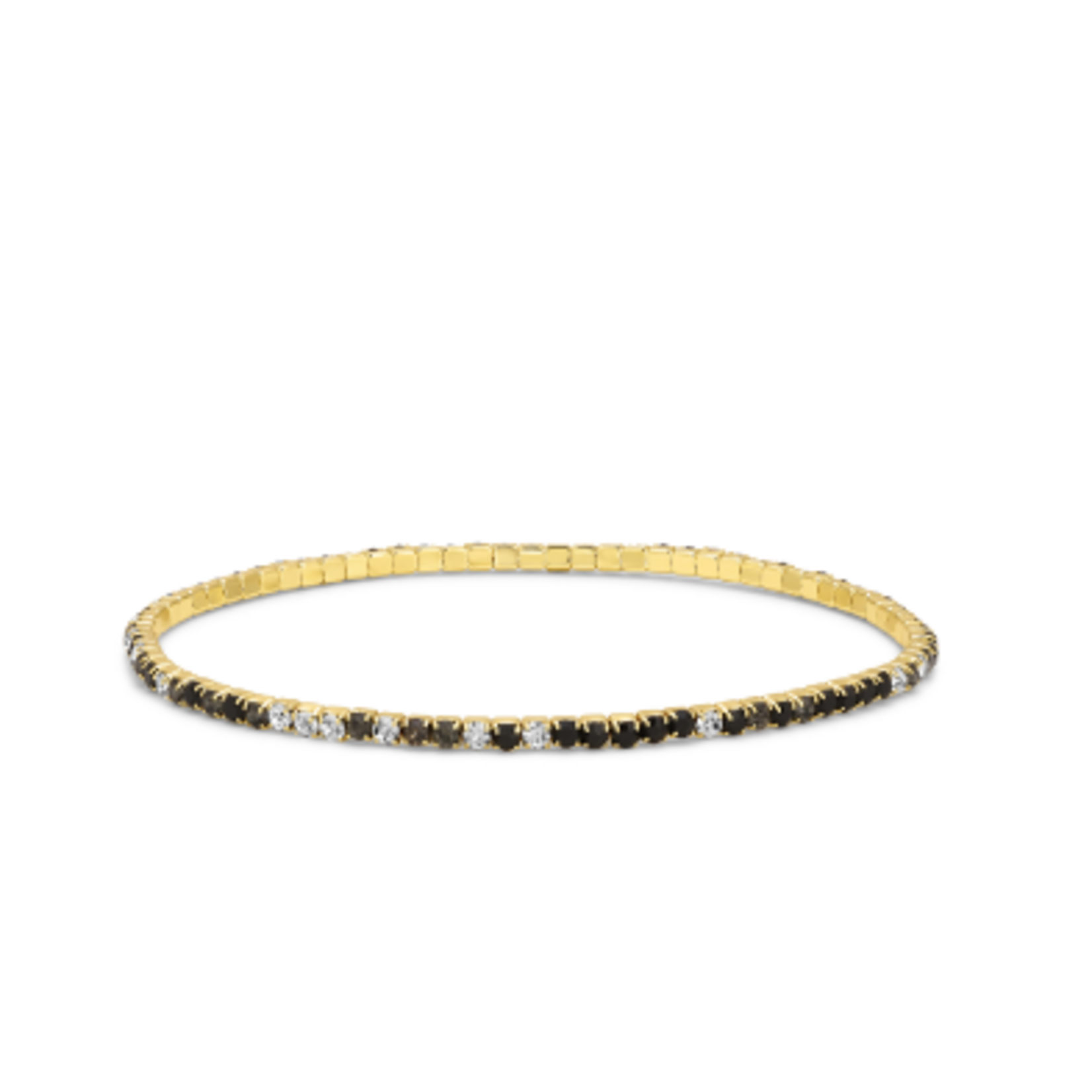 My Fun Colors My Fun Colors Petite Crystal Tennis Bracelet Black Diamond/Gold