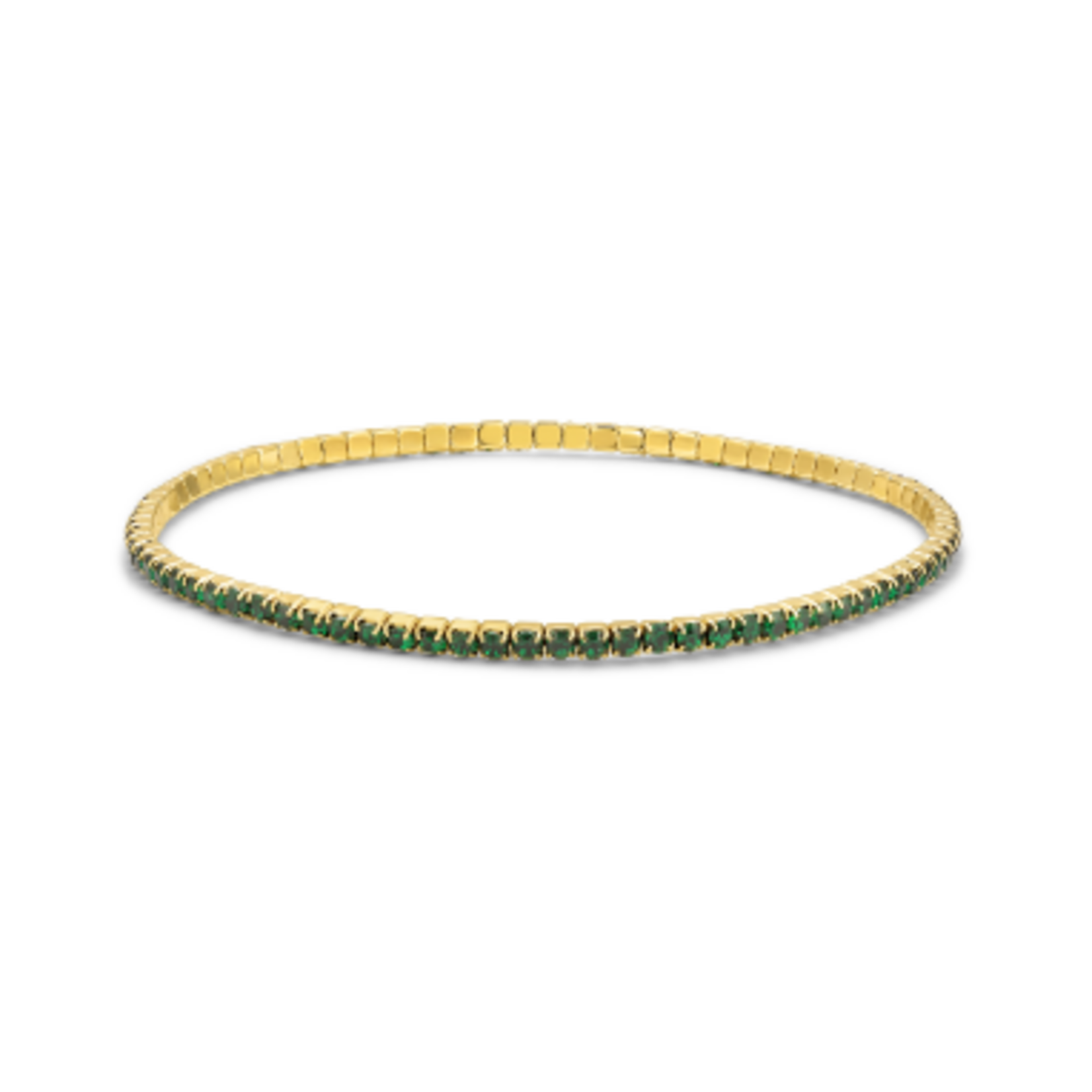 My Fun Colors My Fun Colors Petite Crystal Tennis Bracelet Emerald Green/Gold