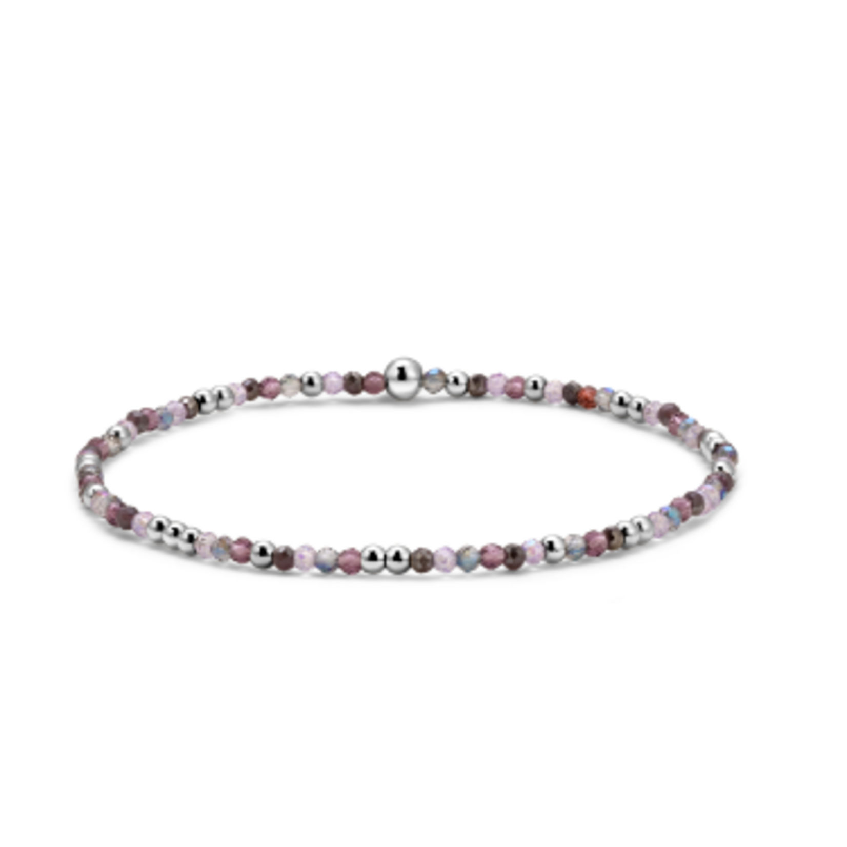 My Fun Colors My Fun Colors Crystal Beaded Bracelet Purple Mix Silver