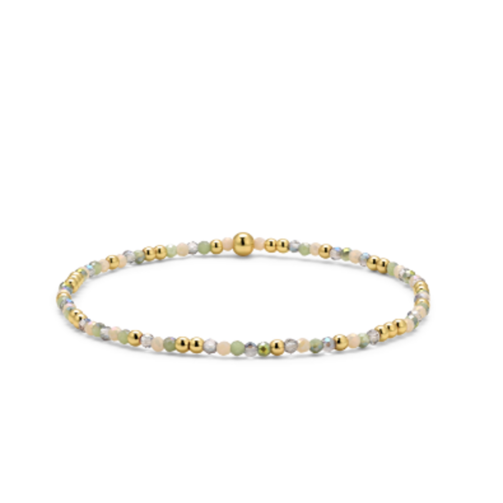 My Fun Colors My Fun Colors Crystal Beaded Bracelet Sage Mix Gold