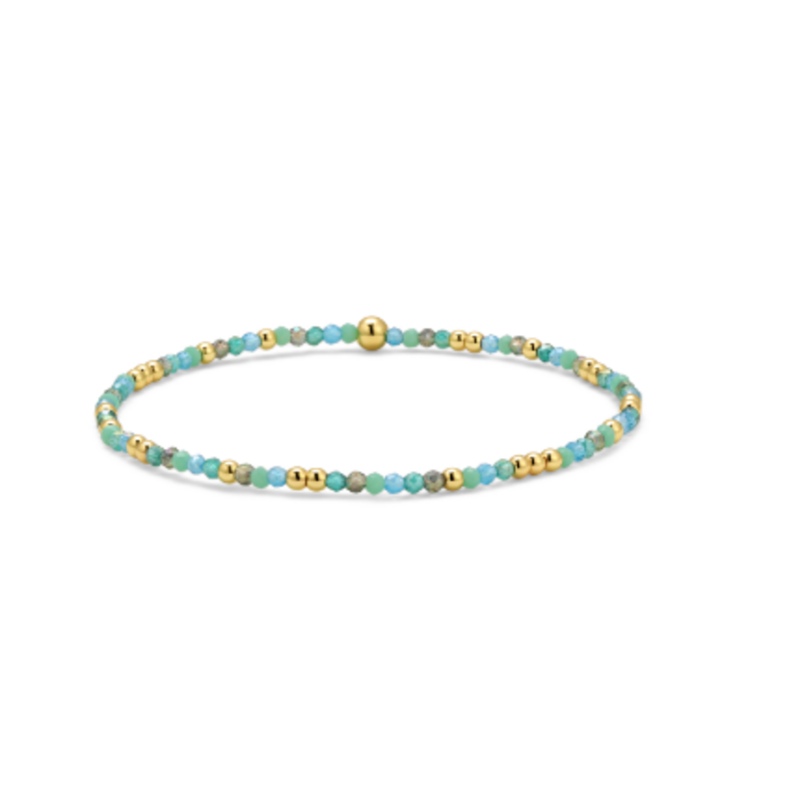 My Fun Colors My Fun Colors Crystal Beaded Bracelet Aqua Mix Gold